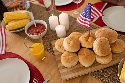 美国国旗,餐桌