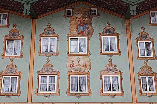传统,涂绘,建筑,巴伐利亚
