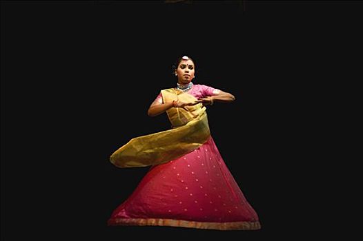 舞者,民族舞,展示,德里,印度