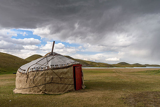 外景,传统,蒙古包,吉尔吉斯斯坦