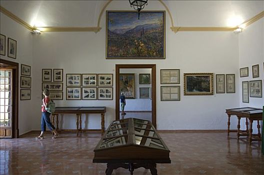 回廊,画廊,卡尔特修道院,瓦尔德摩莎,马略卡岛,巴利阿里群岛,西班牙
