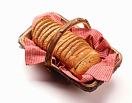 面包,燕麦,篮子