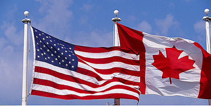 美国国旗,加拿大国旗