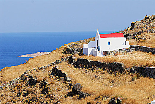 希腊,基克拉迪群岛,米克诺斯岛,教堂,土地,海边