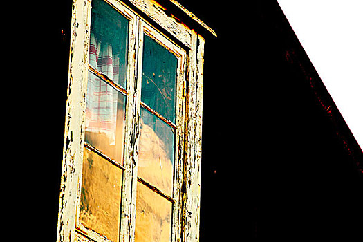 窗户,老,房子,瑞典