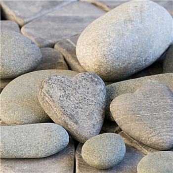 石头,心形,鹅卵石