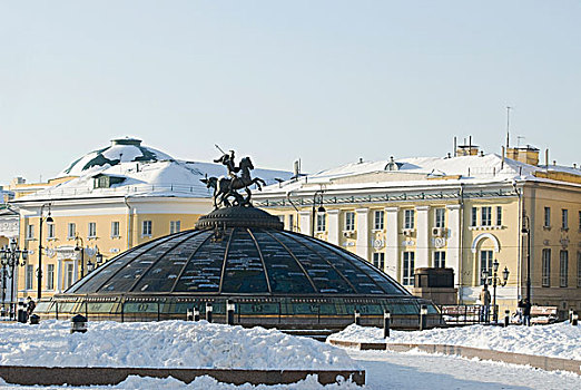 积雪,马涅什纳亚广场,中心,莫斯科,俄罗斯