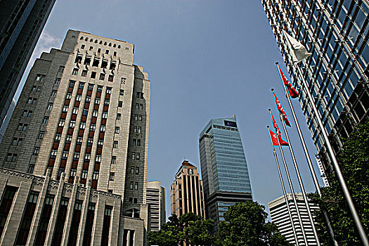 对比,现代,老,中心,香港