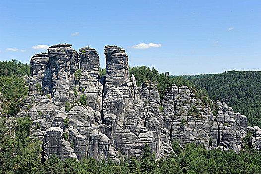 岩石构造,砂岩,山峦,国家公园,萨克森,德国,欧洲