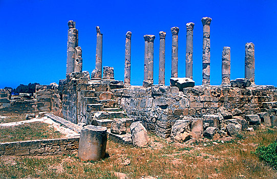 宫殿,柱子,利比亚