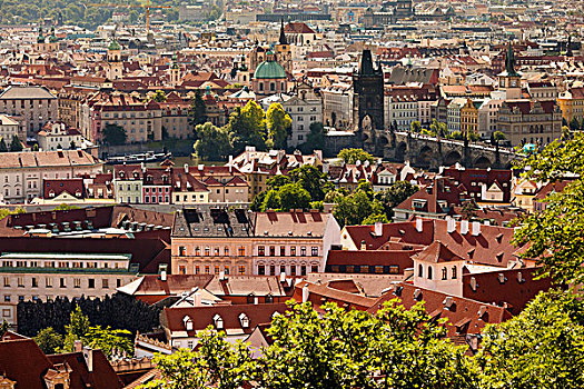 俯视,布拉格,捷克共和国