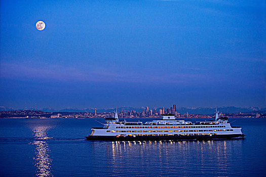 游船,普吉特湾,西雅图,美国