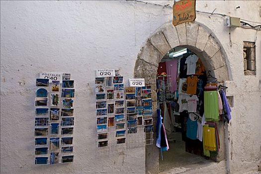 纪念品店,明信片,老城,伊比沙岛,巴利阿里群岛,西班牙