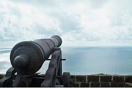 大炮,山,要塞,西印度群岛