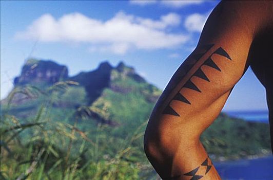 纹身,男人,手臂,夏威夷,美国