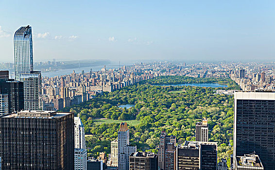 俯拍,曼哈顿中城,中央公园,纽约,美国