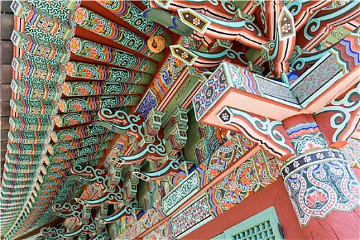 彩色,艺术,韩国,庙宇