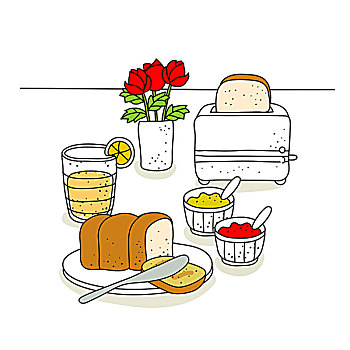 早餐食品,烤面包机