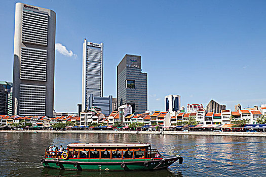 新加坡,旅游,船,新加坡河,城市天际线