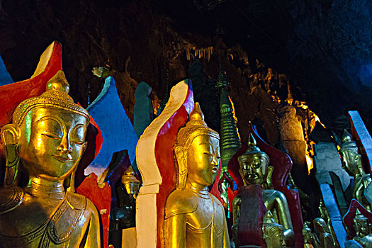 佛教,雕塑,室内,宾德雅,洞穴,掸邦,缅甸,大幅,尺寸