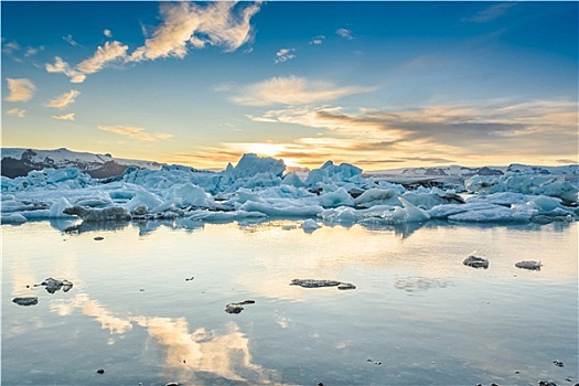 风景,冰山,冰河,泻湖,冰岛