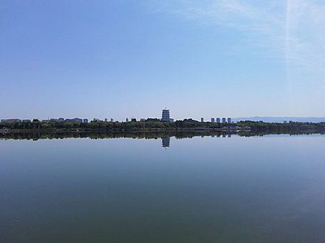 西安世园会湖泊全景