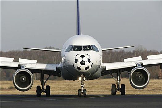 汉莎航空公司,空中客车,特别,描绘,足球,世界杯,机场,科隆,北莱茵威斯特伐利亚,德国