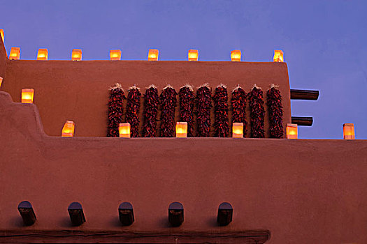 圣达菲,新墨西哥,美国,传统,光亮,砖坯,建筑