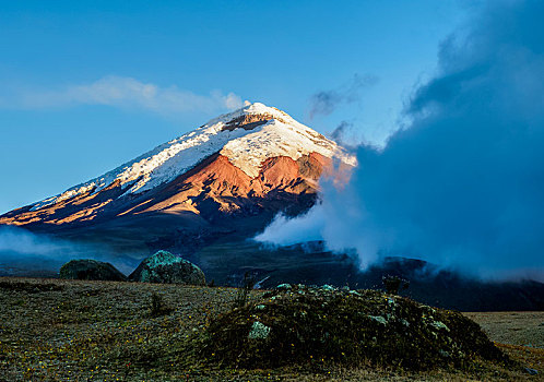 火山,日落,国家公园,省,厄瓜多尔,南美