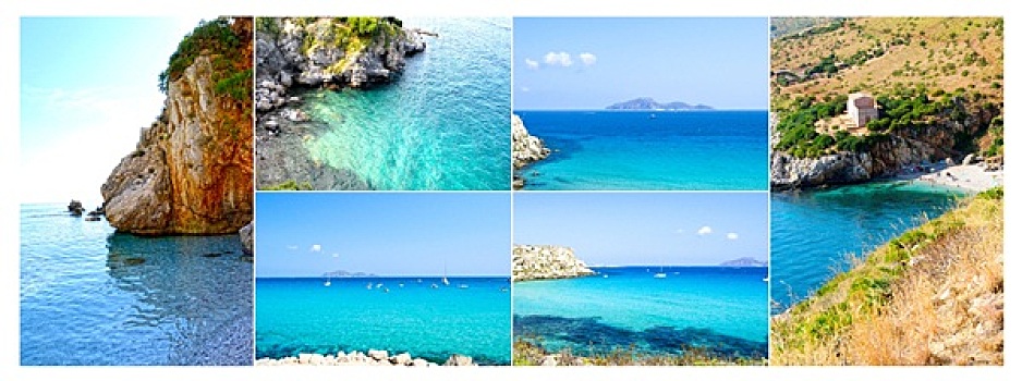 西西里,漂亮,海岸,水晶,清晰,海洋