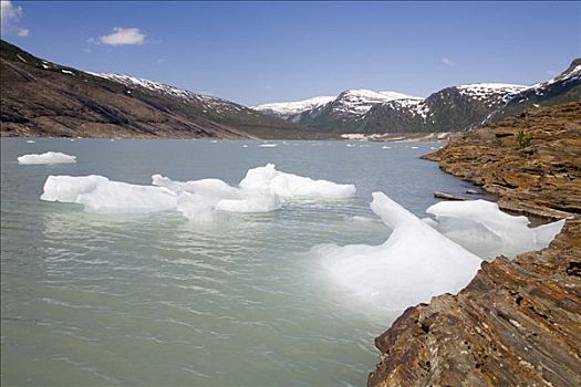 冰川冰,国家公园,诺尔兰郡,挪威