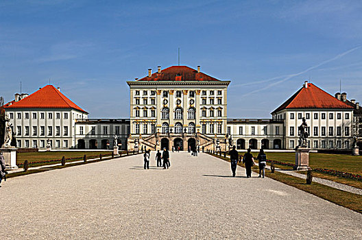 风景,城堡,宁芬堡,宫殿,花园,慕尼黑,巴伐利亚,德国,欧洲