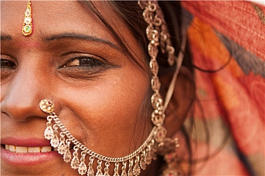 头像,传统,印度女人,纱丽