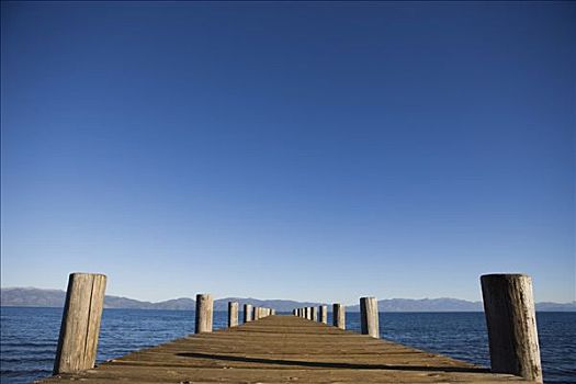 码头,太浩湖,加利福尼亚,美国