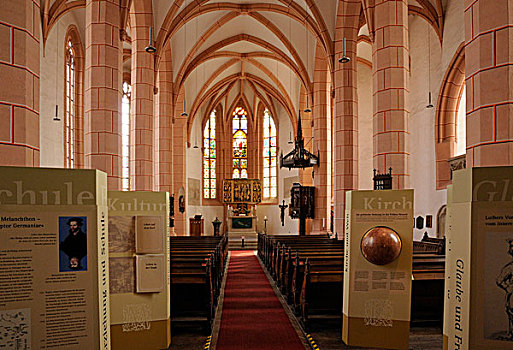 内景,教堂,阿尔滕堡,图林根州,德国,欧洲