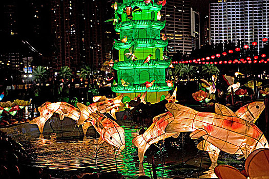 灯笼,展示,庆贺,节日,维多利亚,公园,香港
