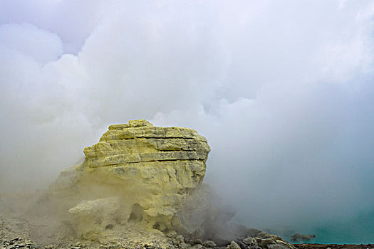 硫磺,石头,火山口,东方,爪哇,印度尼西亚,大幅,尺寸