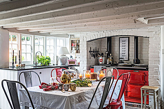 红色,炊具,喜庆,装饰,餐桌