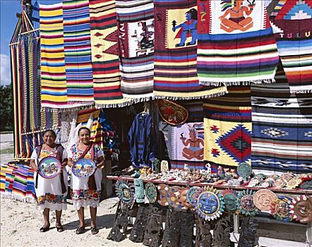 出售,衣服,玛雅,服饰,传统服饰,坎昆,尤卡坦半岛,墨西哥