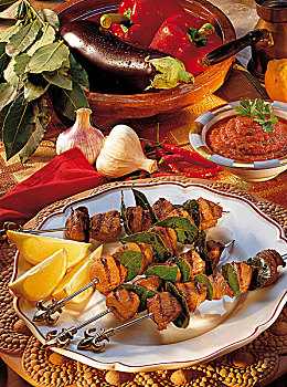 羊肉串,茄泥,伊朗,烹饪