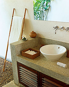 角,浴室,兴趣,组合,天然材料,竹子,毛巾架