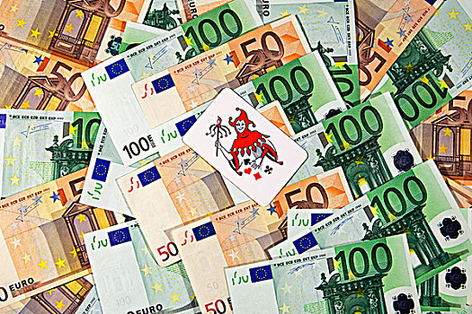 欧元,钱,钞票,扑克大小王