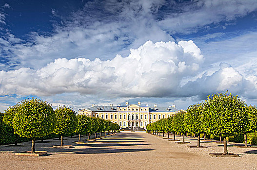 宫殿,夏天,住宅,拉脱维亚,高贵,漂亮,花园
