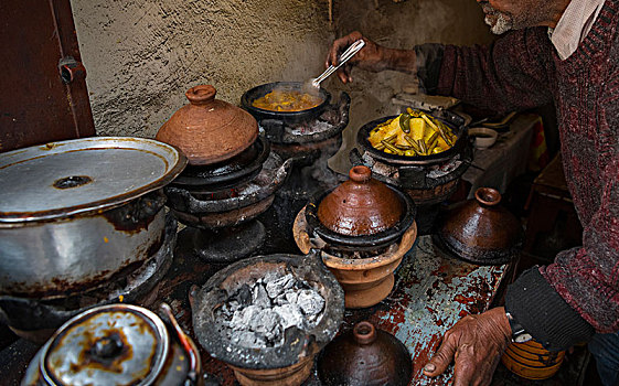 街边市场,塔津,食物,马拉喀什,摩洛哥