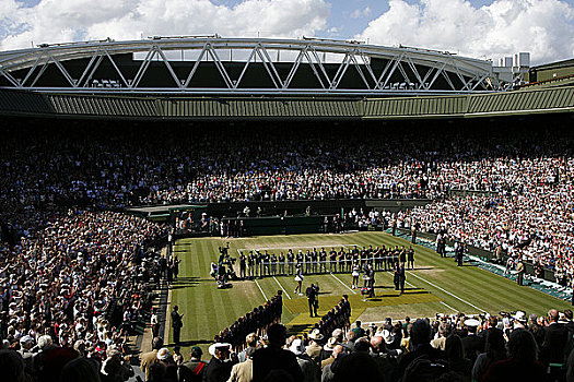 英格兰,伦敦,温布尔登,中心,球场,一个,展示,网球,冠军,2008年