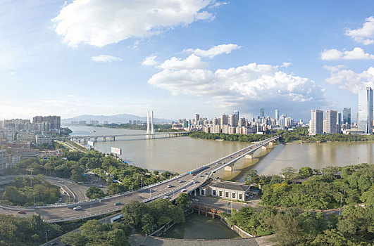 广东惠州市惠州大桥与合生大桥航拍景观