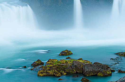瀑布,神,冰岛,欧洲