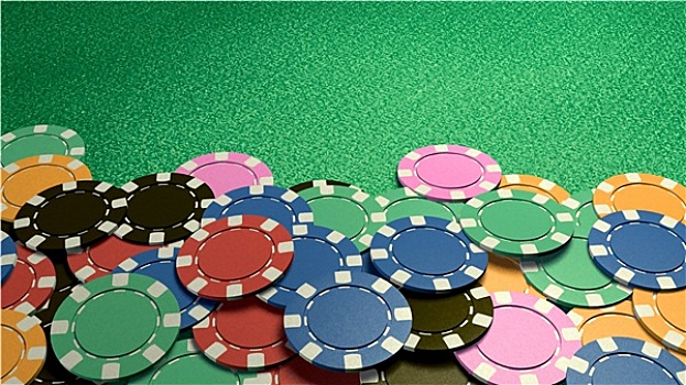 赌场,筹码,展示,绿色,桌子