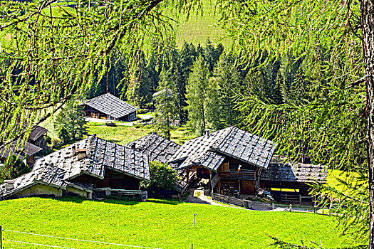 山,农场,屋顶