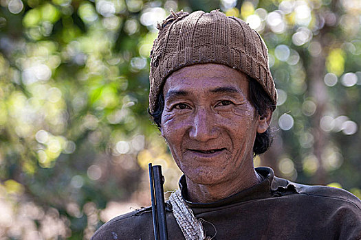 男人,部落,山村,靠近,掸邦,金三角,缅甸,亚洲